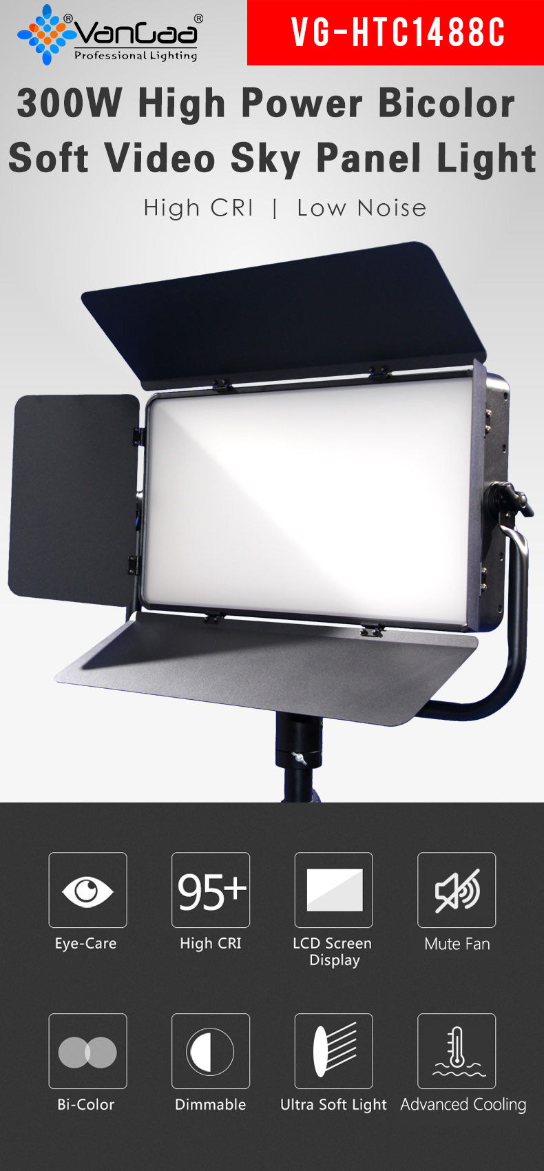 300W双色天空面板灯